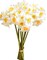 12pcs White Fake Flowers Artificial Daffodils Flowers 16" for Mother's Day Easter Party Home Decoration New Year Spring